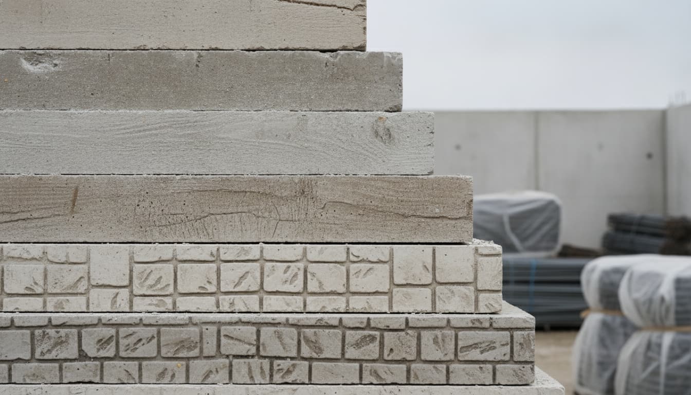 Superpositions de béton estampé