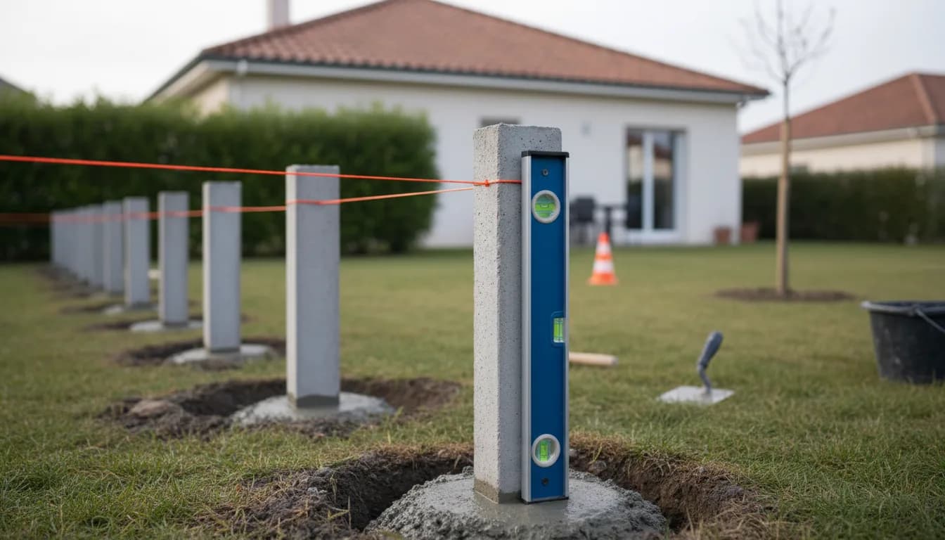Béton pour poteaux de clôture et de portail : quantité, dosage, sacs ou mini toupie