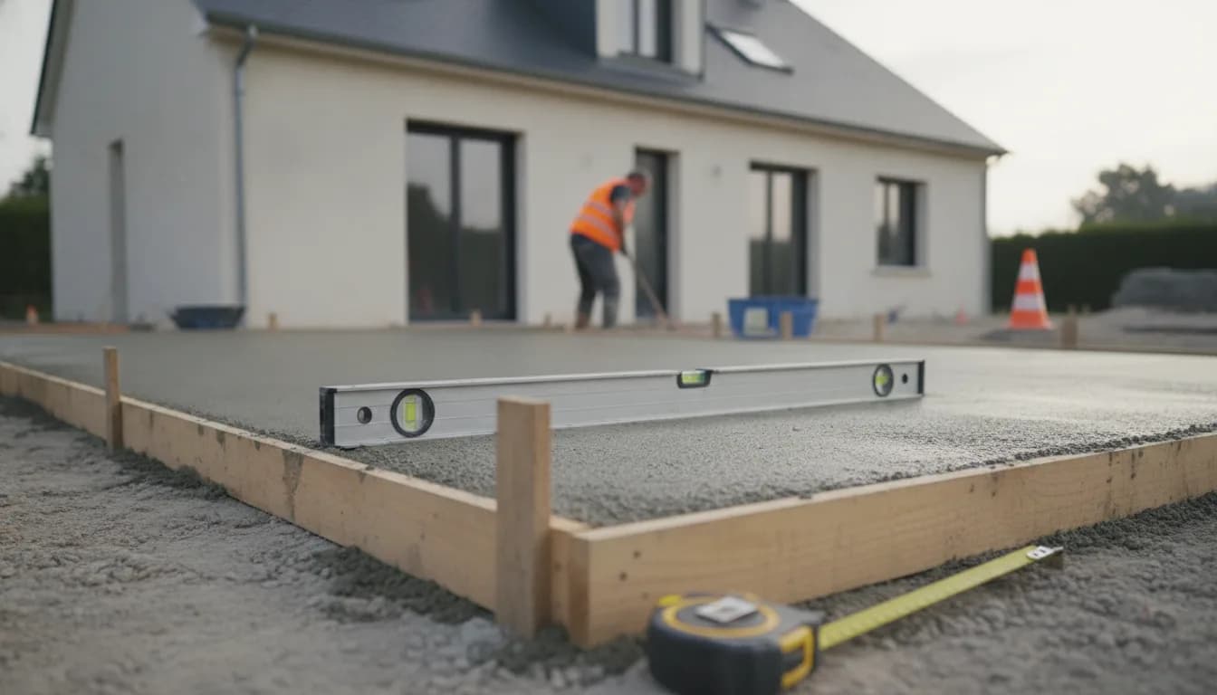 Prix d'une dalle béton au m² en 2026 : fourniture, pose et budget complet