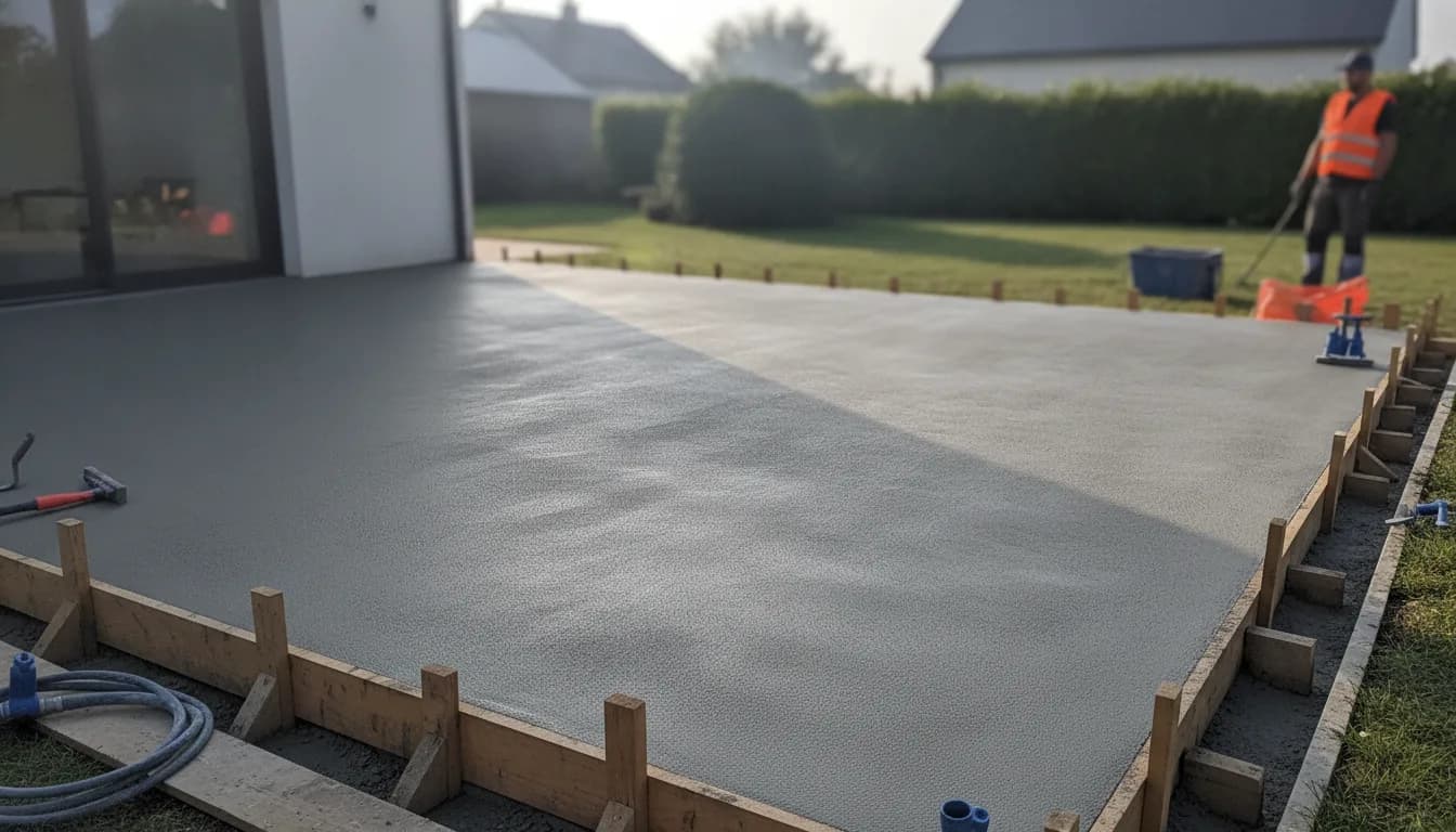 Prix d'une terrasse en béton en 2026 : brut, balayé, désactivé, imprimé, ciré