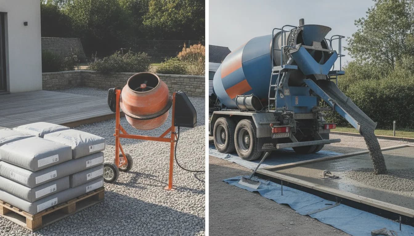 Sacs de béton ou toupie : à partir de quel volume la livraison est rentable
