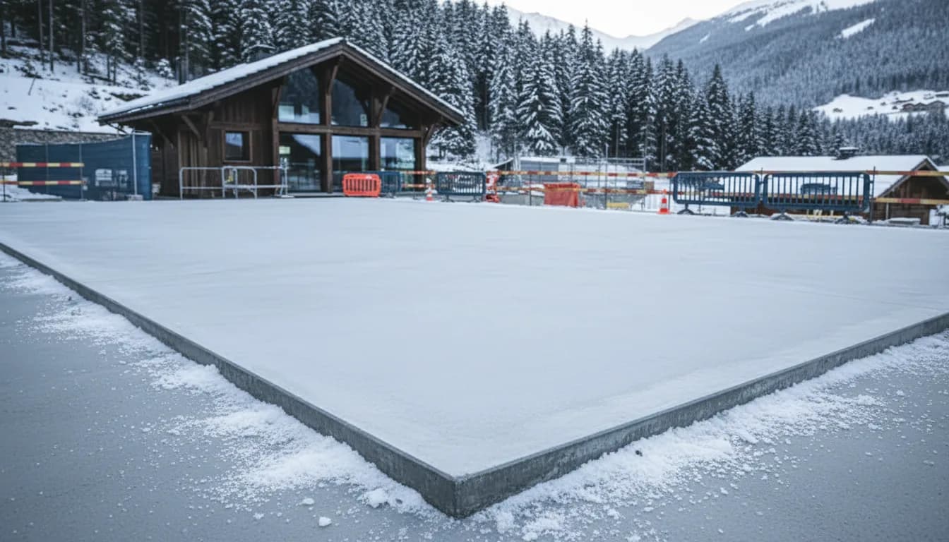 Éprouvettes de béton alignées devant une presse d'essai dans un laboratoire de centrale