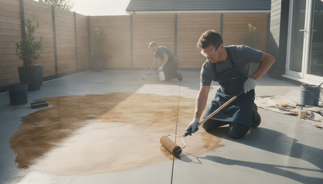 Application d'une teinture pour béton en DIY : le faire soi-même ou engager un pro ?