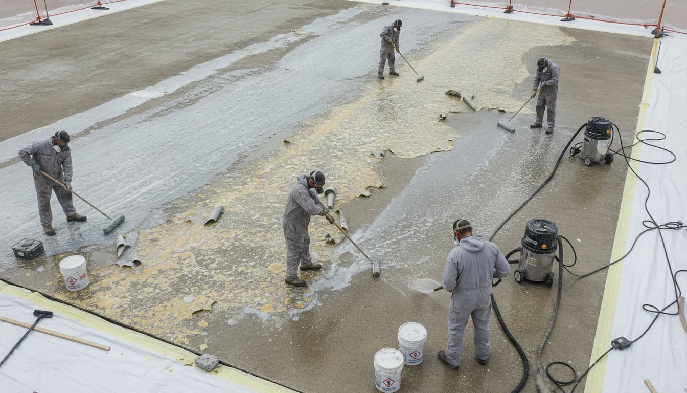 Enlever les scellants et les revêtements pour béton avec des décapants chimiques